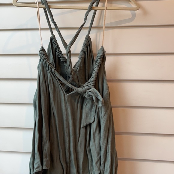 Flowy strappy sage green mini dress - Picture 2 of 2